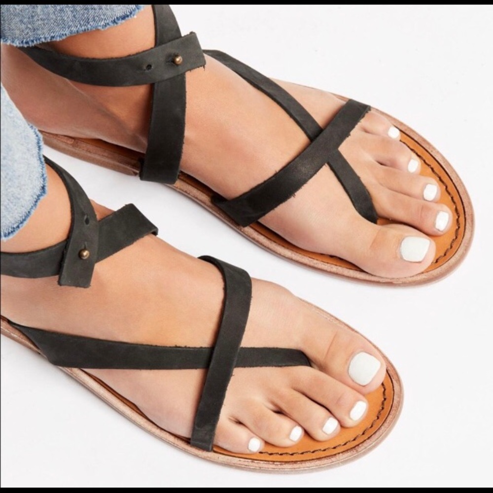 Black leather Free People Sandals